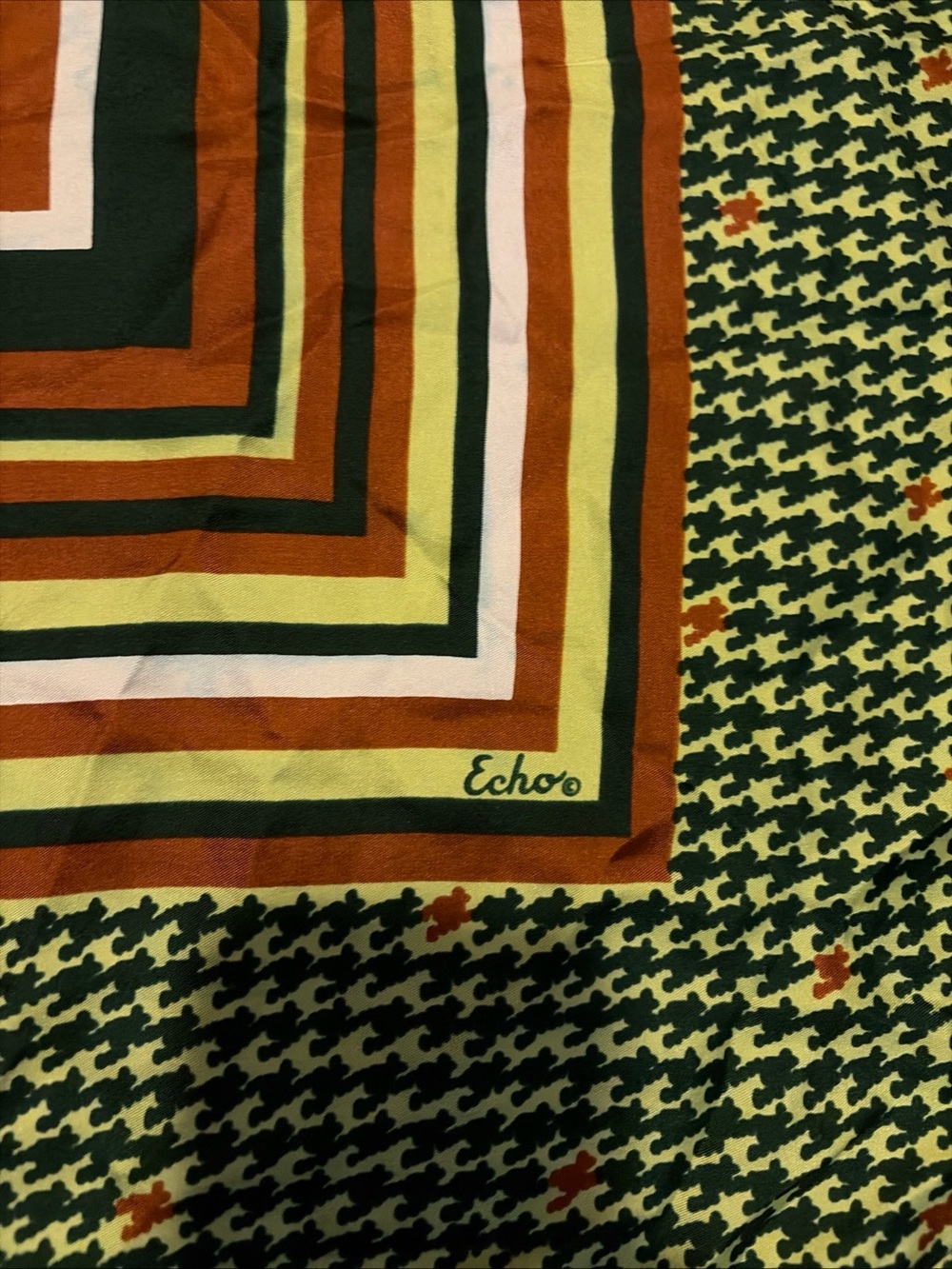 Vintage Scarf Echo 60s Vogue Style Fashion - Picture 2 of 2